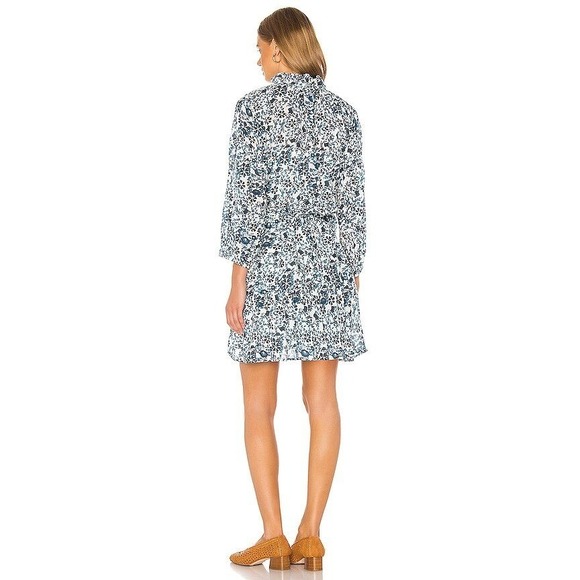 Apiece Apart Victoria Mock Dress Navy Blue Potpourri Sz Floral Ruffle Mini Slip - Picture 3 of 16